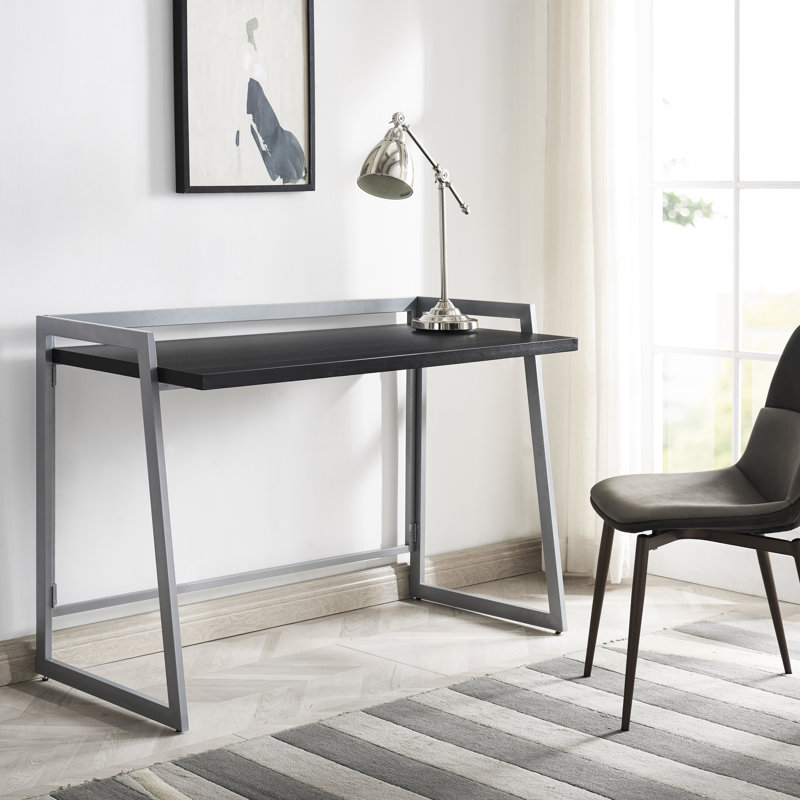 Naga Metal Base Computer Desk, Black/Nickel