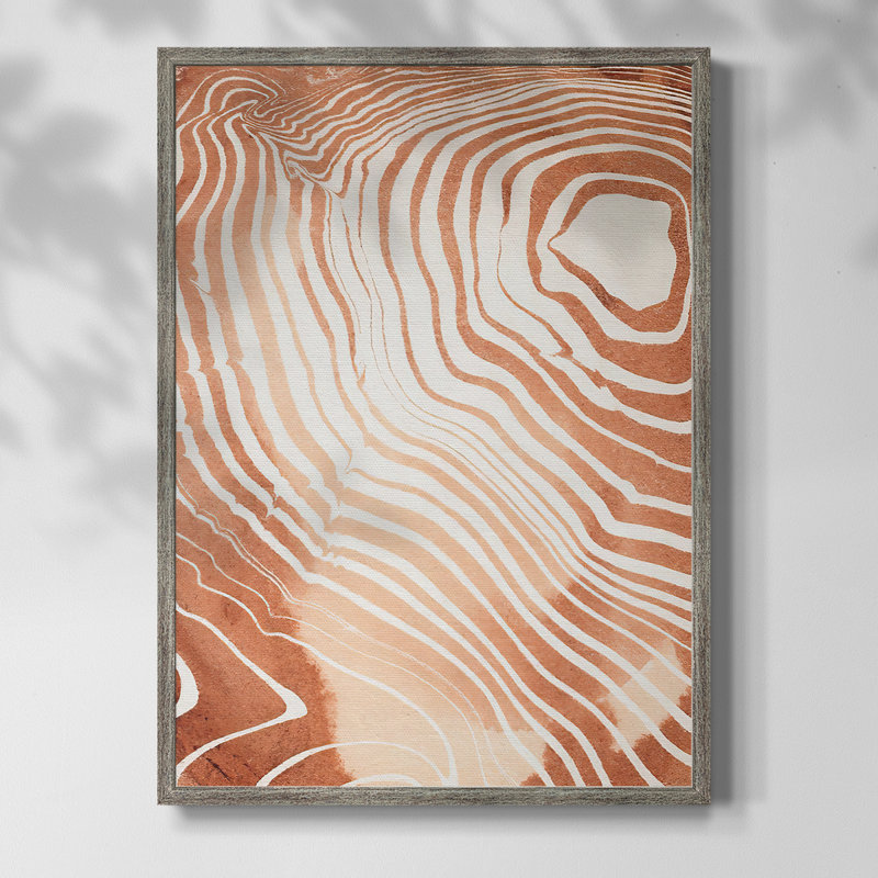 Reproduction encadrée de grain de bois Suminagashi II - bois massif, H 30 po x l 24 po