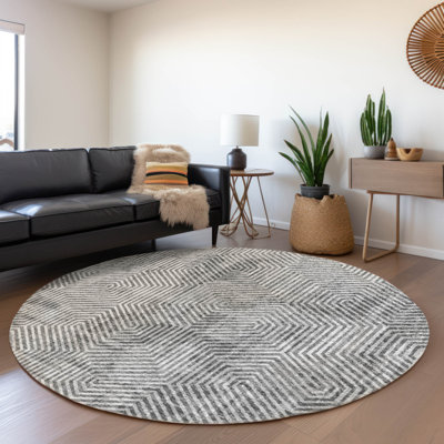 Premium Machine Washable Prisco Silver Rug