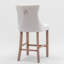 Velours contemporain recouvert de velours, bouton, pieds en bois massif, éponge à rebond élevé, de 2 beige pour un repas élégant avec dossier, garniture en bois, refonte à 2 zones et confort