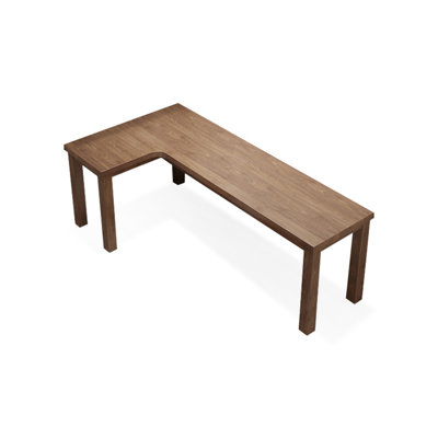 Nut-brown L-Shaped Solid Wood Writing desk