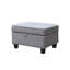Canapé modulaire en tissu gris de 99,5 po avec méridienne orientée vers la gauche, 4 sièges, coussins décoratifs, siège avec ressorts ensachés rembourrés de mousse et pieds en bois massif brun foncé de 3,74 po