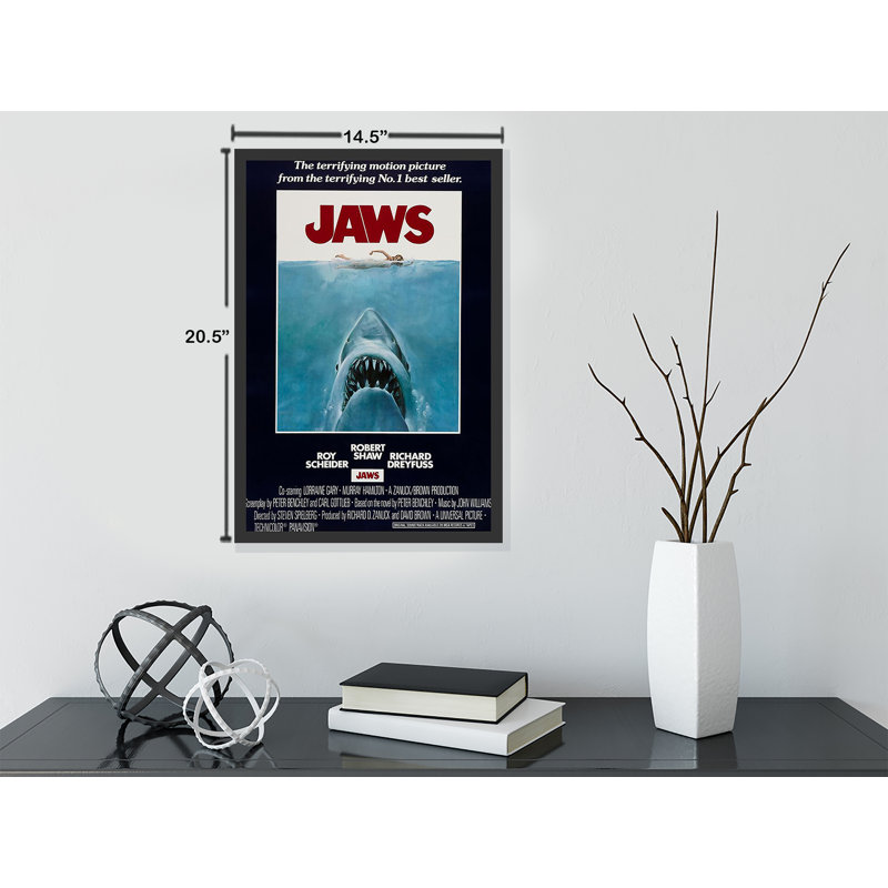 « jaws », affiche rétro encadrée de films