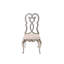 Ensemble de deux chaises d'appoint en velours et en bois massif ivoire et champagne