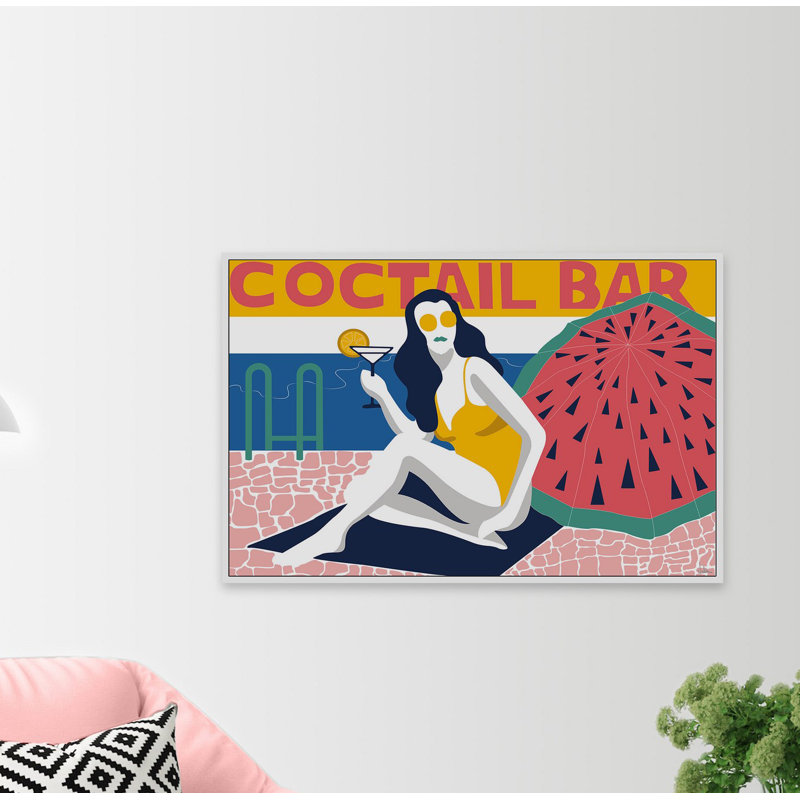 " Cocktail Bar " by Julia Posokhova Painting Print, 12" H x 18" W