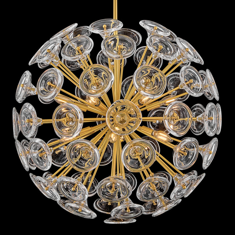 Maya Chandelier, 12 Lights, Clear, 80.75" H x 30" W x 30" D
