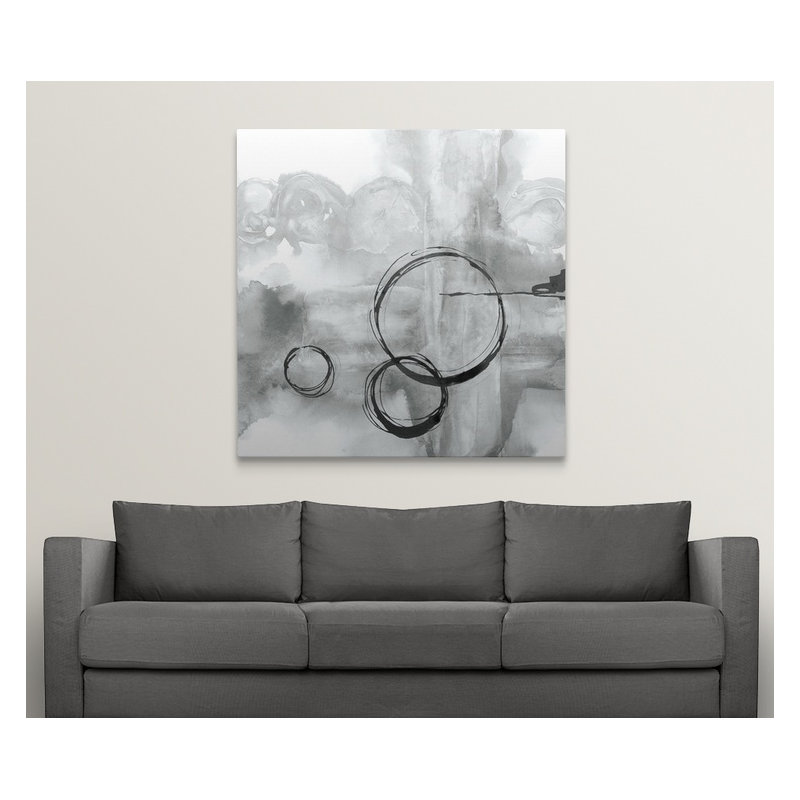 "Full Circle II Grey" by Chris Paschke Painting Print on Wrapped Canvas, 30" H x 30" W x 1.5" D, Canvas