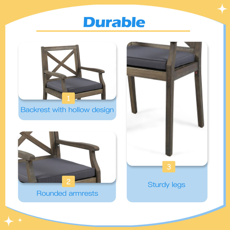DINING CHAIR,2PCS with 2 Cushions