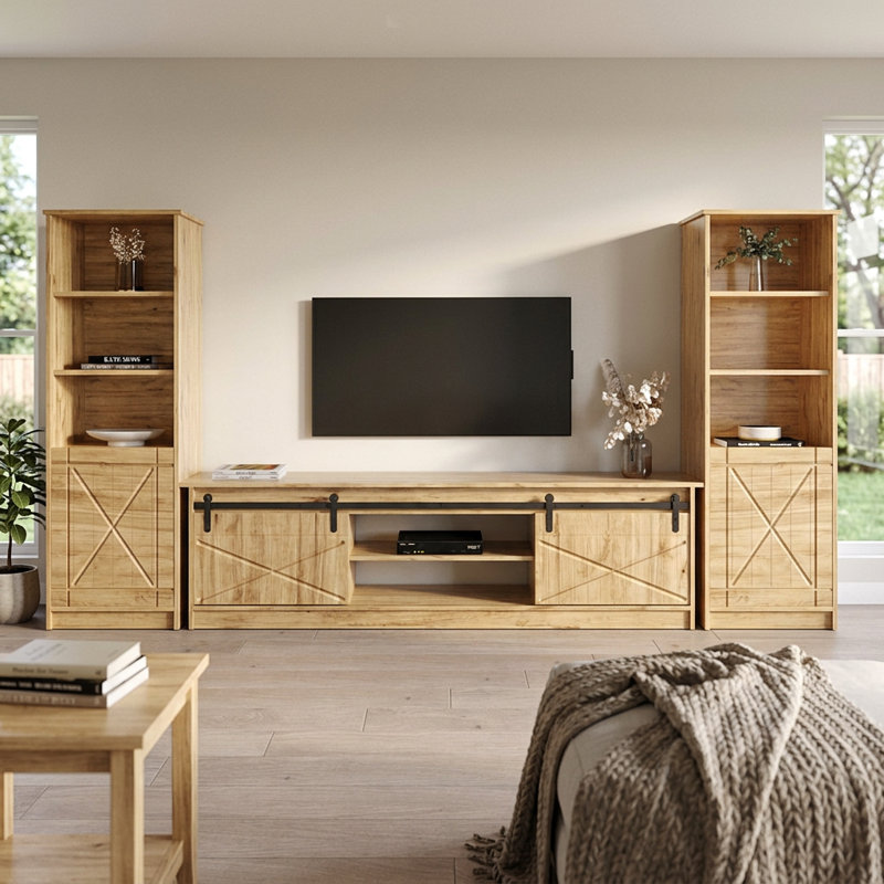 Meuble audio-vidéo moderne 120,5 po Fiorenze, Chêne