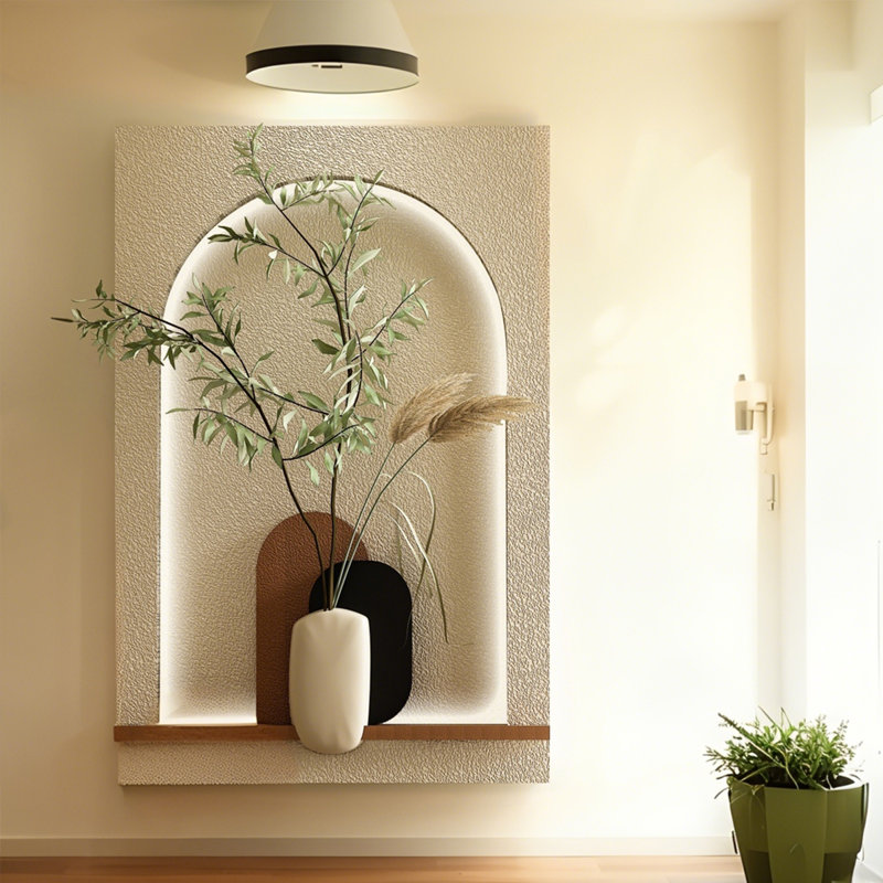 Peinture décorative pour plante grès 23,62 "à éclairage DEL 3D, H 35,43 po x l 23,62 po x P 1,18 po