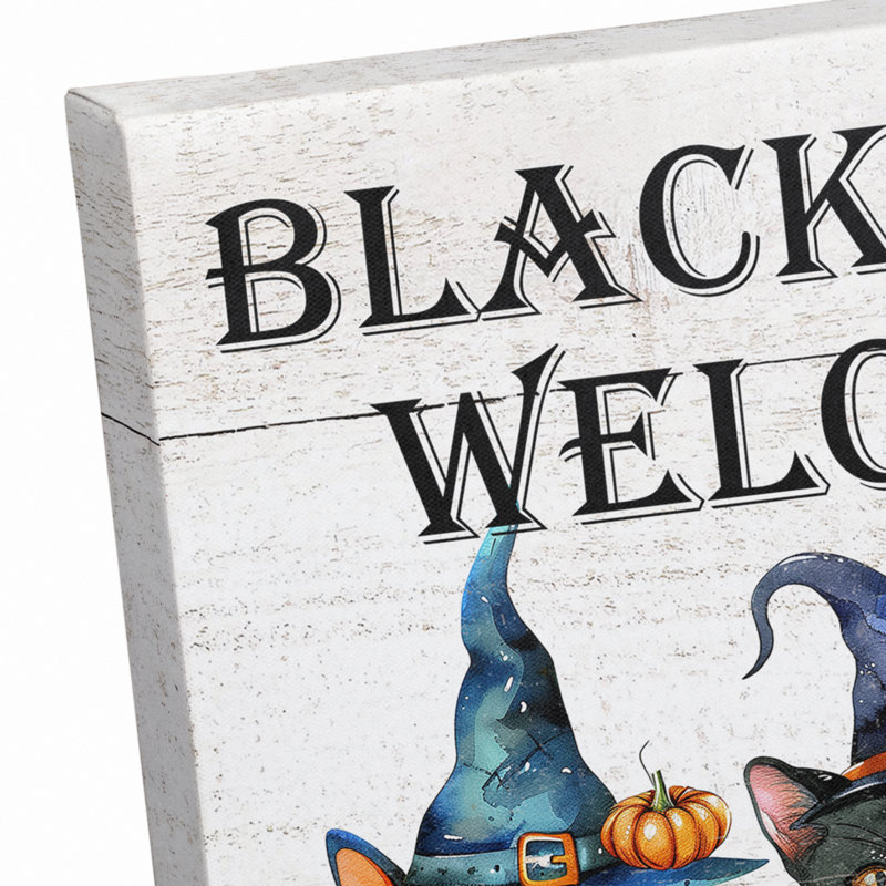 «Black Cats Welcome», reproduction sur toile