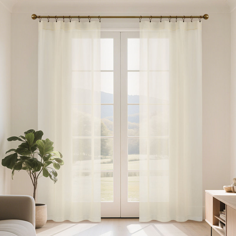 Voilage avec passe-tringle Voile, Naturel, L 42 po x L 96 po