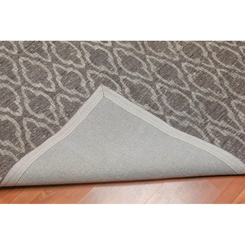 Tapis gris rectangulaire en coton à boucles géométriques Aguilard 5 pi x 6 pi 6 po