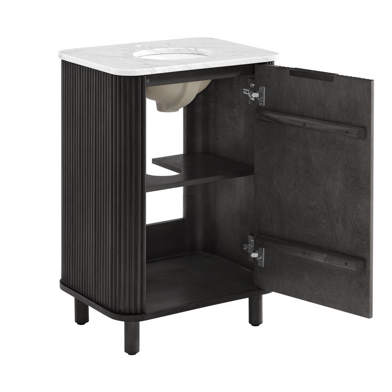 Kensington 24" Single Bathroom Vanity, Black Reeded