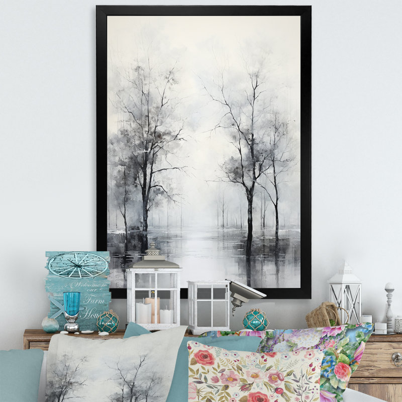 Monochromes de forêt mystique, impression sur toile, H 40 po x l 30 po x P 1,5 po, Cadre photo noir simple
