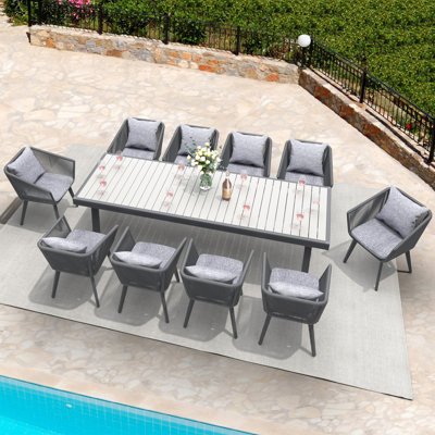 Ensemble repas 11 pièces pour patio extérieur