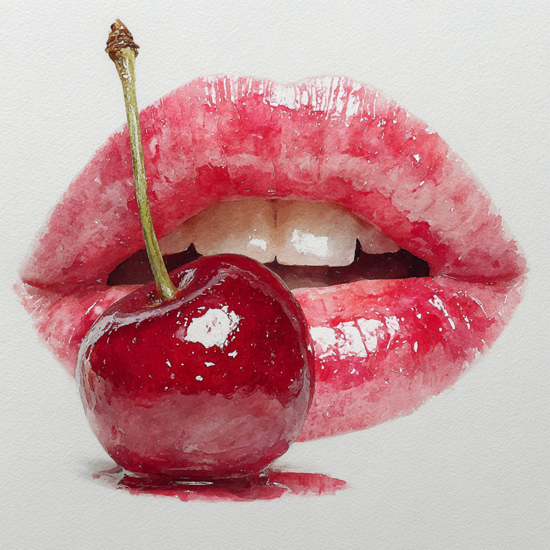 «Cherry Indulgence», art mural sur toile tendue, L 40 po x H 40 po x P 1,5 po