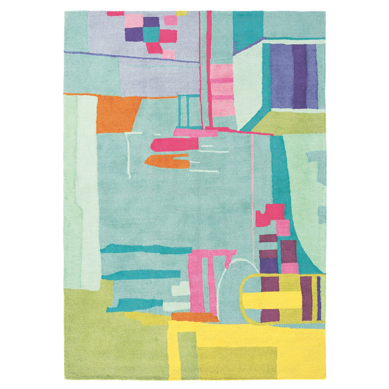 Amal Hand Tufted Wool Green Rug, Rectangle 170 x 240cm