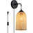 Mid Century 7.87 Inch Plug In Bamboo Wall Lamp