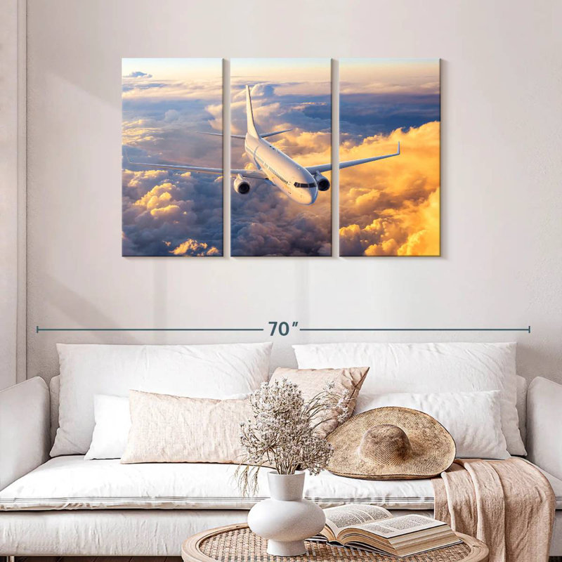 Mehar Airplane Over The Clouds, 28" H x 45" W