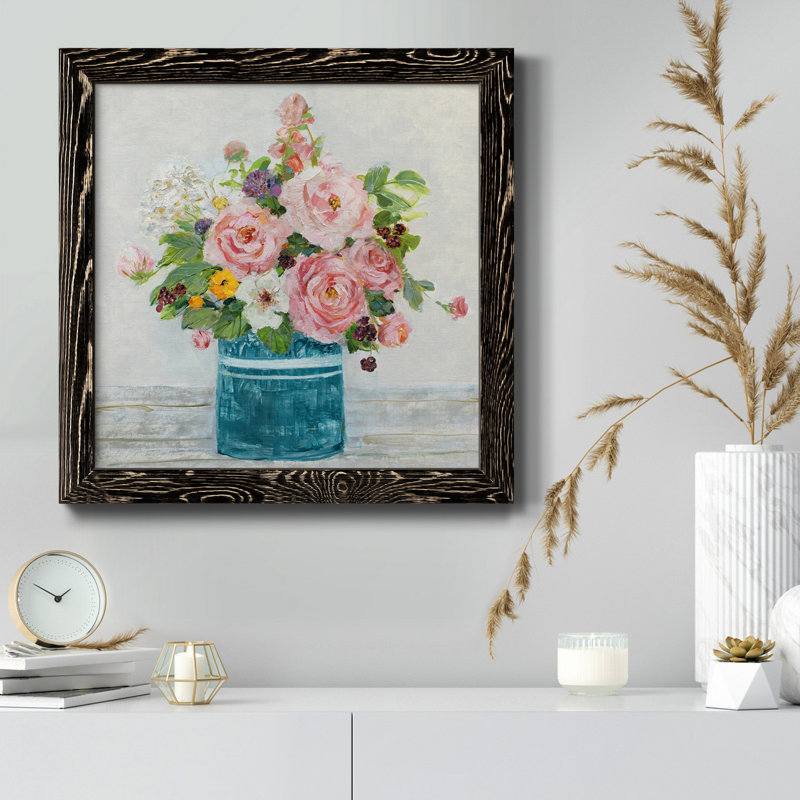 Monet Garden - Peinture sur toile encadrée, H 20 po x l 20 po x P 1,5 po, Cadre noir