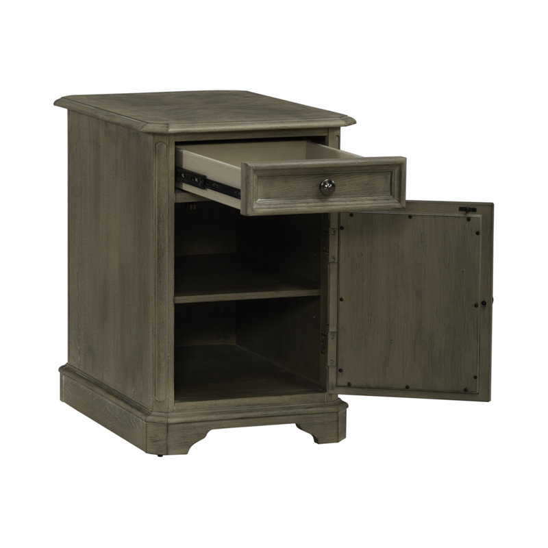 Table de bout avec tiroir et armoire Colchester, Brun