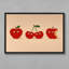 «Playful Apples and Cherries with Expressive faces», reproduction d'art encadrée-744735330-744735329
