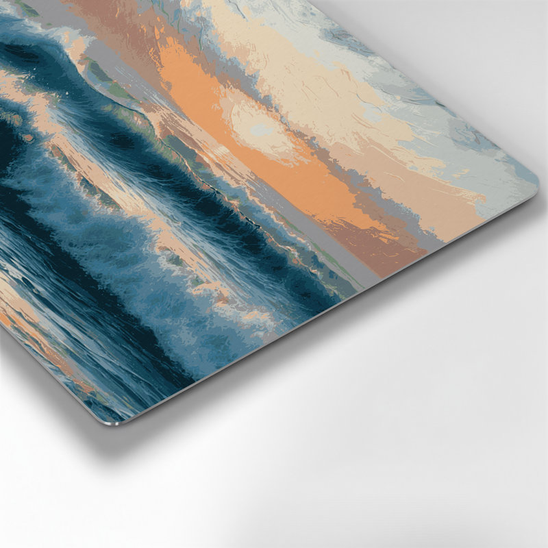 Art mural gris en métal Coastal Coastal Morning, H 8 po x l 10 po