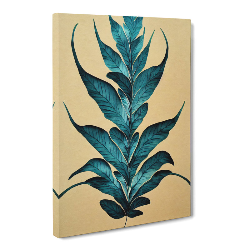 Bonito Fern Leaf Scroll - Wrapped Canvas, 50cm H x 35cm W x 3cm D