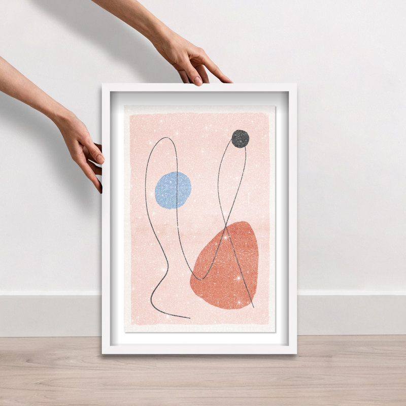 Conneting Color Points Shadowbox Abstract Print by Oliver Gal, Black Frame, 10 x 15, 25.5"H x 17.5"W, White Frame