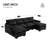 Alyzza Modern U-Shaped Sectional Sofa with Double Chaise & Lumbar Pillows – Sleeper Sofa for Apartments, Living Rooms-587259632