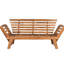 Lit de jour de patio extensible avec coussins et coussins recouverts de tissu aquatique doux de 2,8 po d'épaisseur, 3 coussins multifonctionnels à positions réglables, pour patio de jardin, cadre