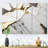 «Abstract Geode Marble White and Gold I», reproduction sur toile 3 pièces-87918482-87918477