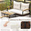 Ensemble de conversation 17 pièces 4 pièces pour patio avec table basse et accoudoirs en bois d'acacia massif