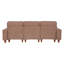 Canapé 3 places à assise profonde en chenille avec porte-gobelets en acier inoxydable brossé et 3 coussins décoratifs-1972422565