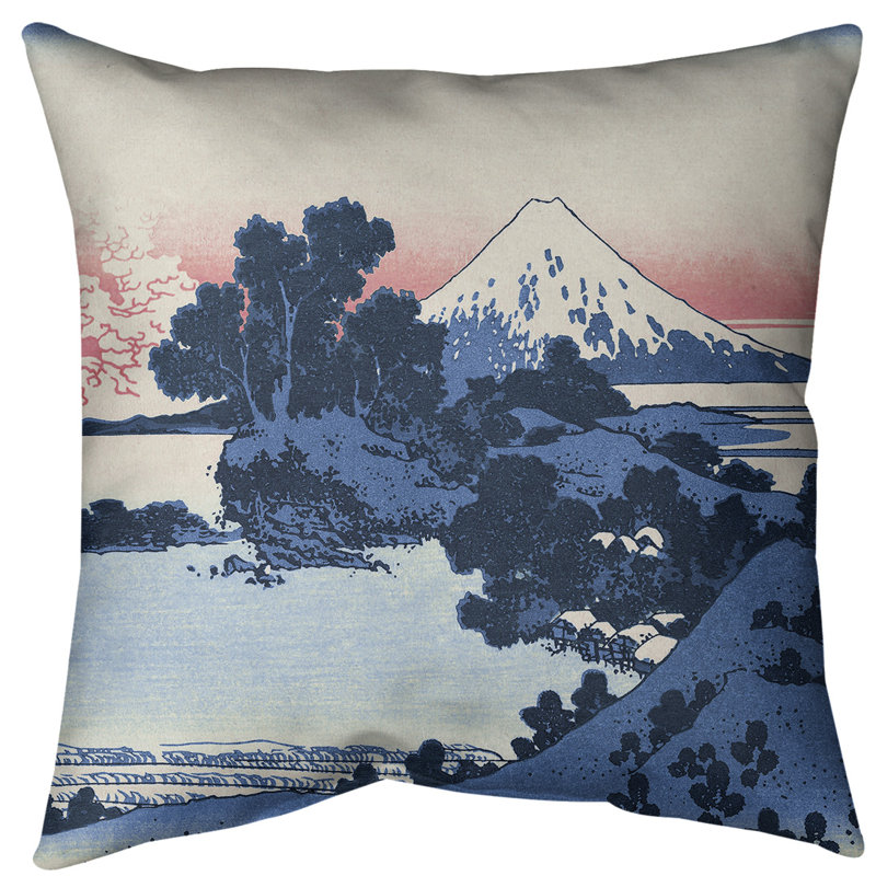 Housse de coussin carré et insert, 14 po x 14 po, Bourre en polyester, Bleu/rose