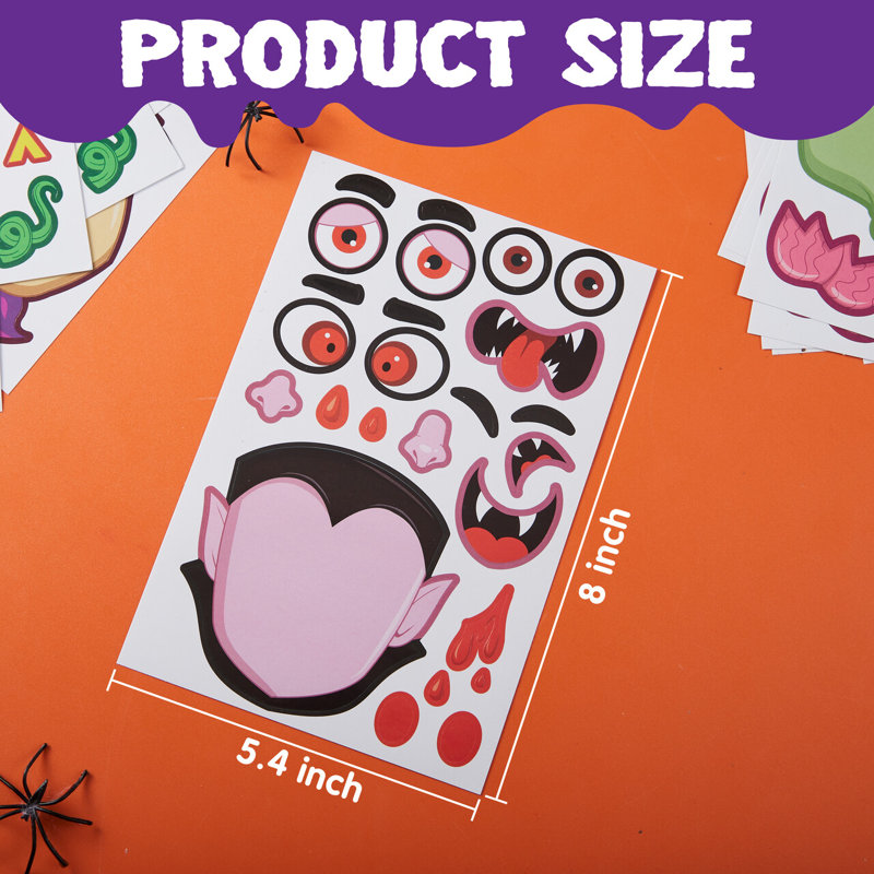 30 Pcs Halloween Make a Face Stickers