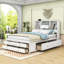 Lit plateforme en bois avec tablettes de rangement et 8 tiroirs Bundrage-1394538224-1394538230