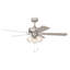 Ventilateur de plafond traditionnel en nickel brossé intérieur / extérieur 52 po avec trois ampoules DEL 3000K Stellant II-903346061-903346051