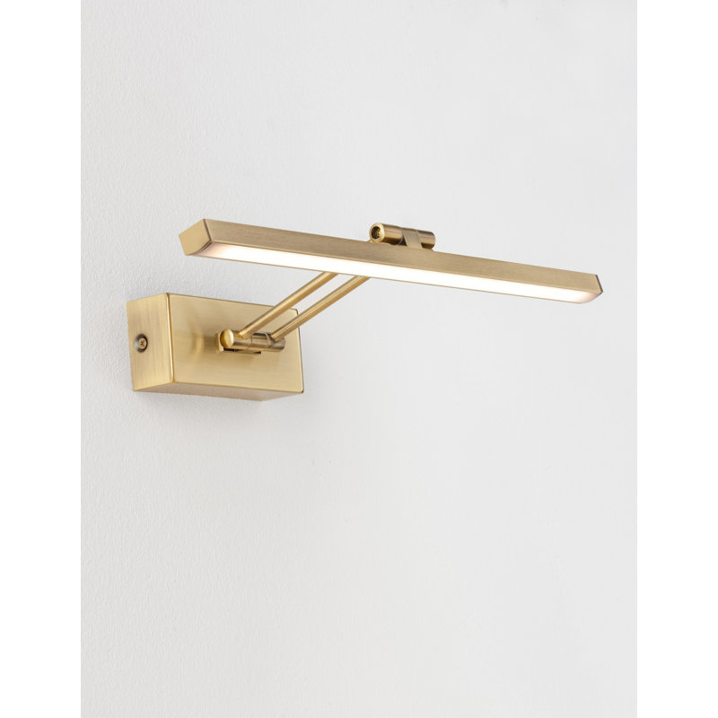 1 -Light Hardwired LED Wall Mounted Picture Light, Antique Brass