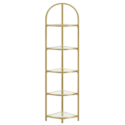 Bibliothèque d'angle en acier inoxydable H 62 "x l 11" Lailamarie
