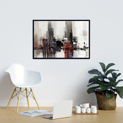 «Abstract Gray City With A Bridge» sur