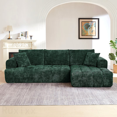Chenille L-Shape Luxury Sectional Oversized Sofa,Mnimalist Design,Comfy Sleeper Couch For Living Room,Apartment&Reception Spaces,No Assembly Required