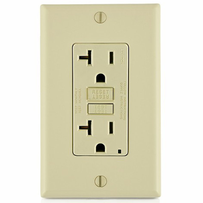 Leviton SmartlockPro 20 Amp 125 Volt Duplex Ivory GFCI Outlet 5-20R 1 Pack