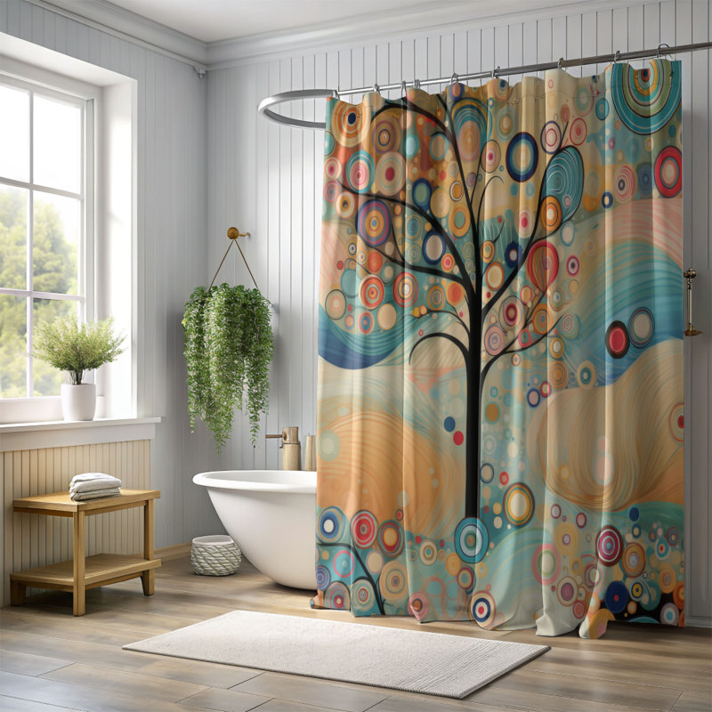 Rideau de douche Festooned Tree - Premium, H 74 po x l 71 po