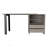 Malaui 120 Desk With Two Legs, Two Drawers, And Two Shelves - Light Gray, Perfect For Home Office And Study Spaces