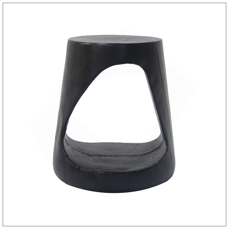 MGO Hollow Side Table, Wood-Like Texture, Black Color, Black