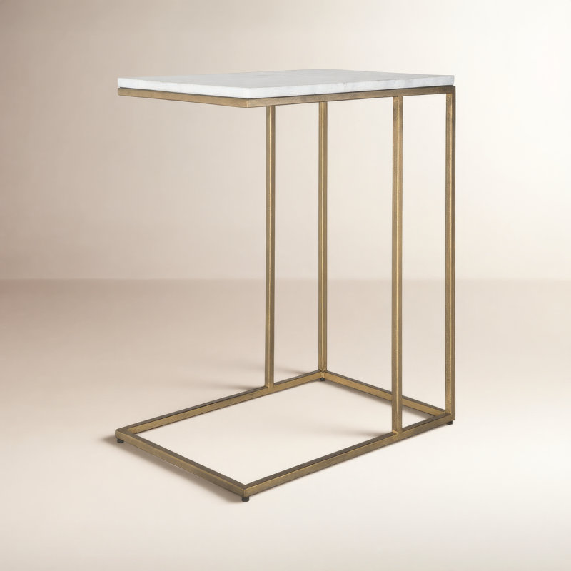 Clinton Marble End Table, Brass