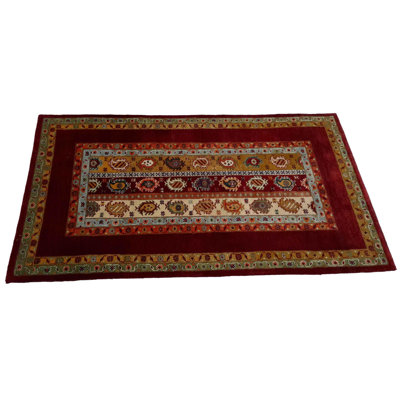Nedrah Hand Woven Cotton and Wool Oriental Area Rug