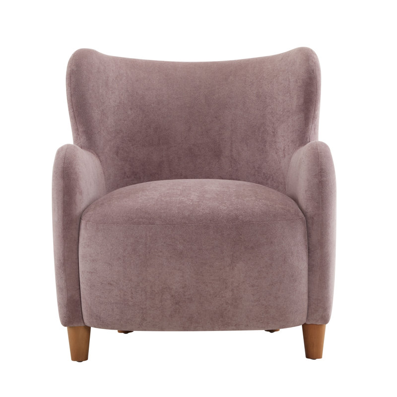 Reshami Wing Back Fabric Upholstered Accent Chair, Dusky Purple